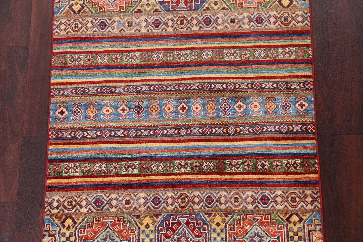 Vegetable Dye Kazak Wool Handmade Rug 3x5