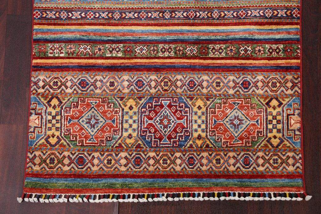 Vegetable Dye Kazak Wool Handmade Rug 3x5