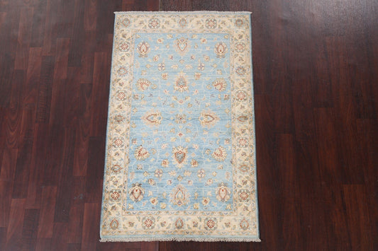 Light Blue Chobi Peshawar Vegetable Dye Wool Rug 3x5