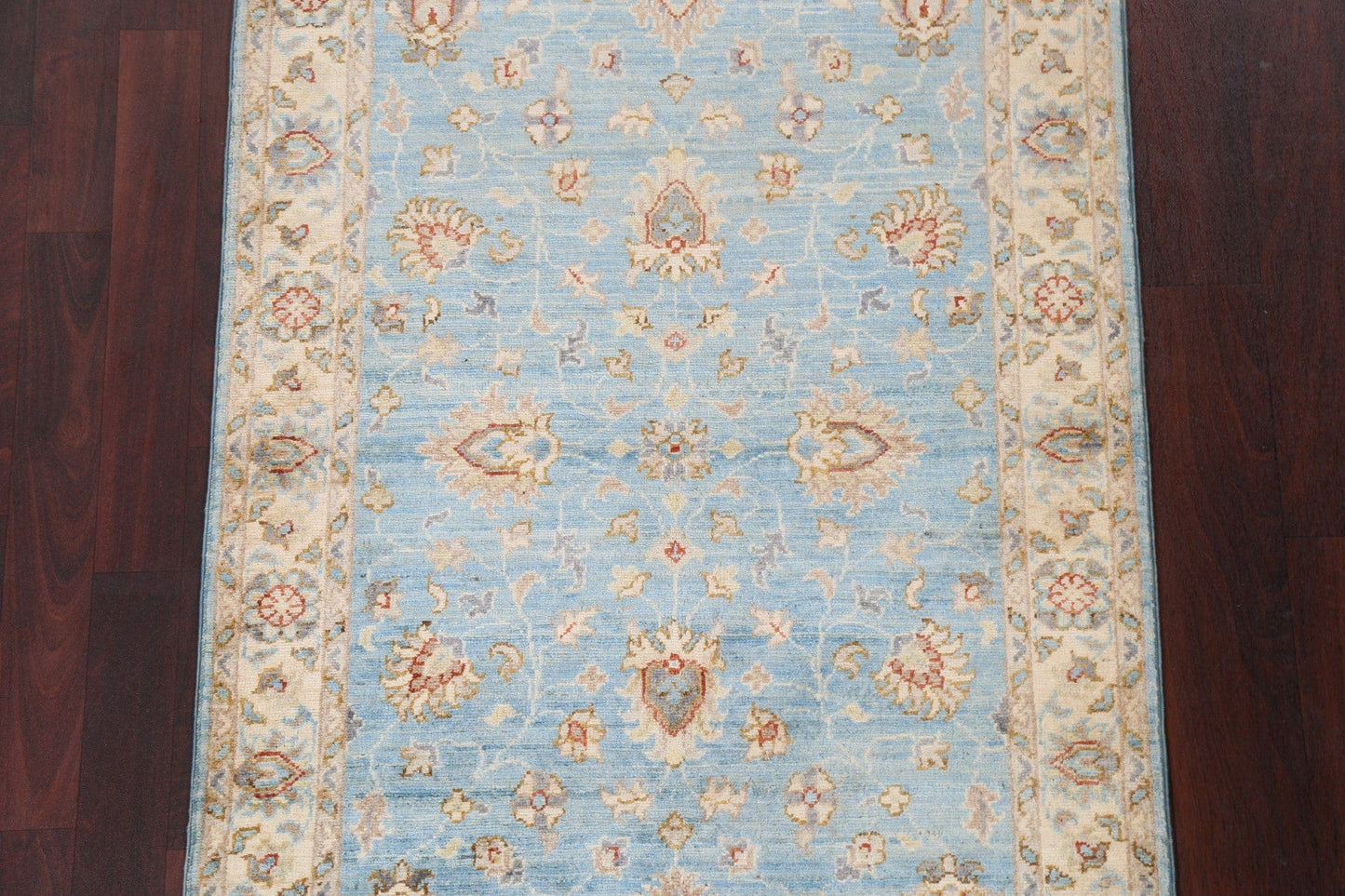 Light Blue Chobi Peshawar Vegetable Dye Wool Rug 3x5