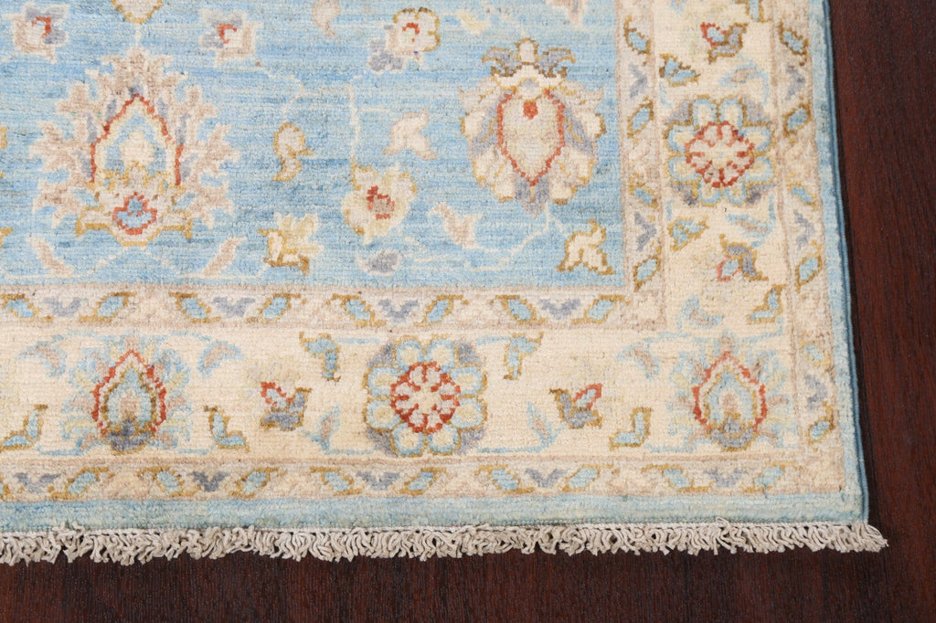 Light Blue Chobi Peshawar Vegetable Dye Wool Rug 3x5