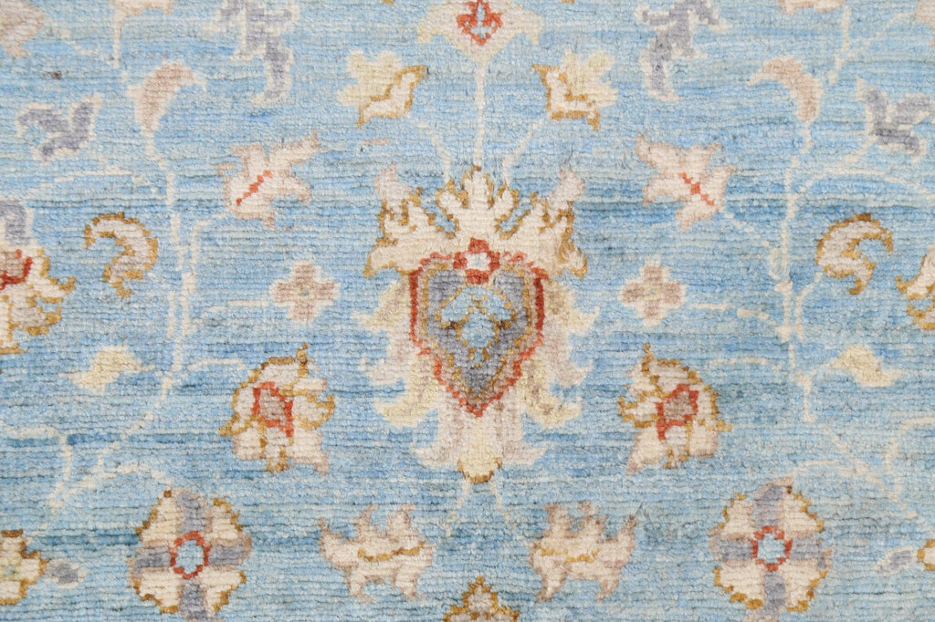 Light Blue Chobi Peshawar Vegetable Dye Wool Rug 3x5