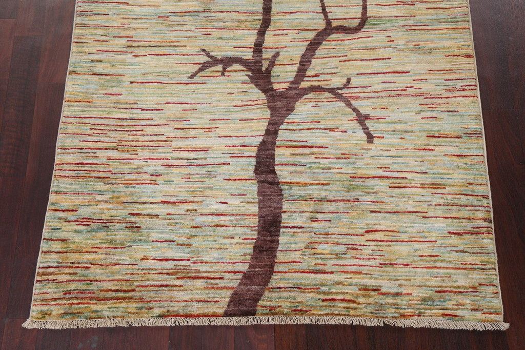 Vegetable Dye Gabbeh Kashkoli Handmade Area Rug 4x6