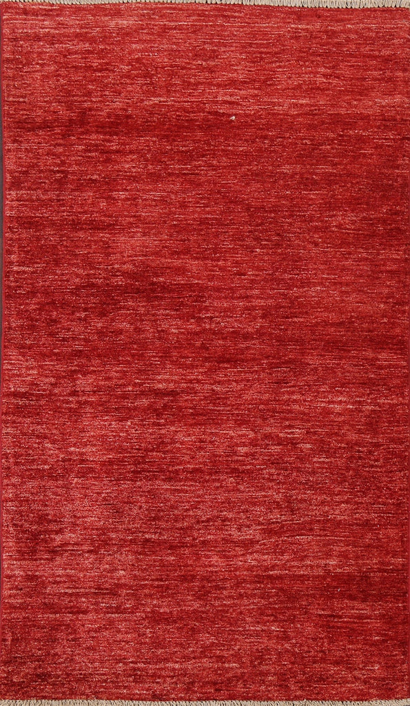 Red Gabbeh Kashkoli Wool Area Rug 3x6