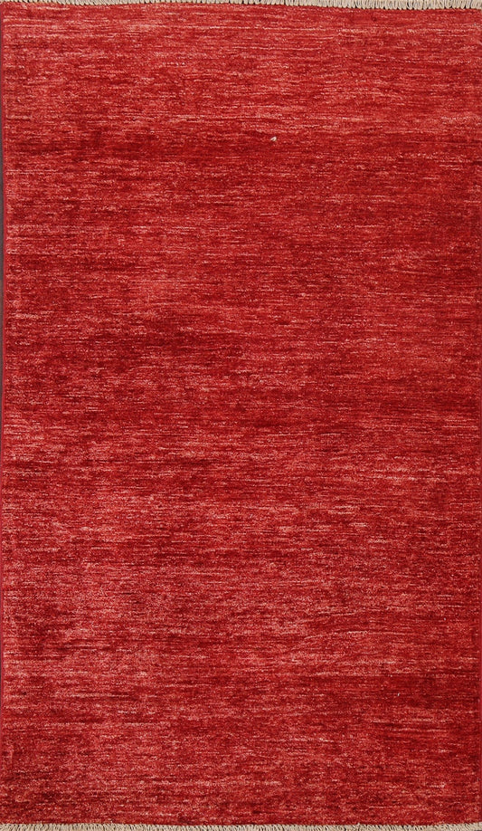 Red Gabbeh Kashkoli Wool Area Rug 3x6