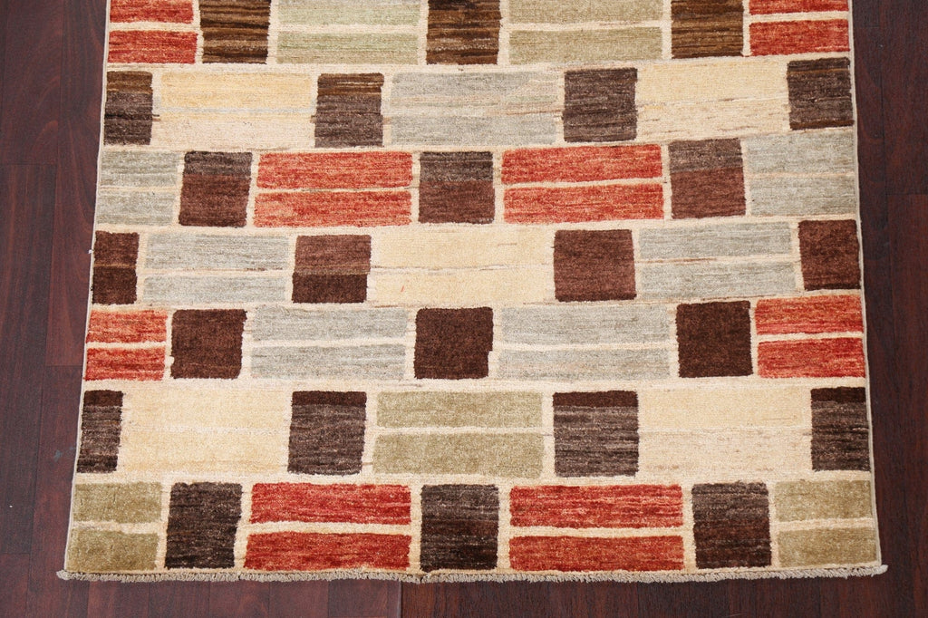 Wool Geometric Gabbeh Kashkoli Modern Area Rug 4x6