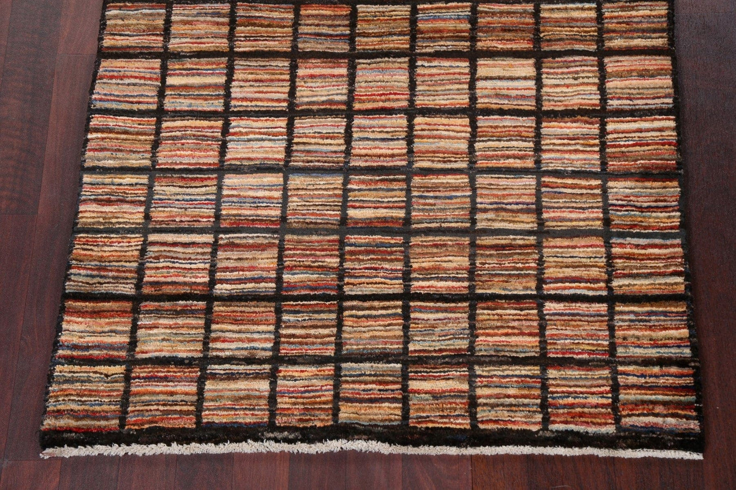 Checkered Gabbeh Kashkoli Handmade Wool Rug 3x5