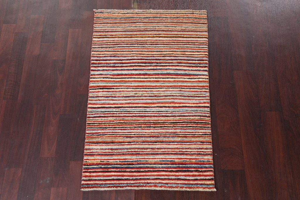 Stripe Gabbeh Kashkoli Modern Wool Rug 2x4