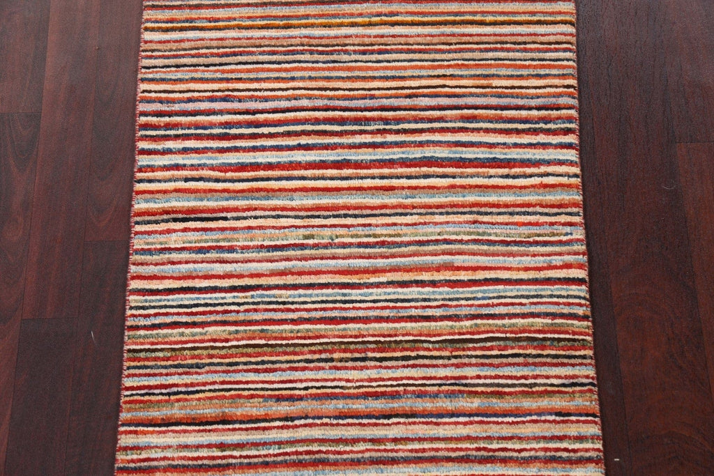 Stripe Gabbeh Kashkoli Modern Wool Rug 2x4