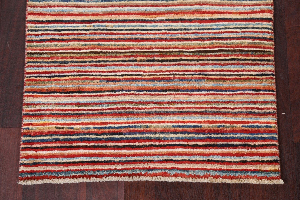 Stripe Gabbeh Kashkoli Modern Wool Rug 2x4