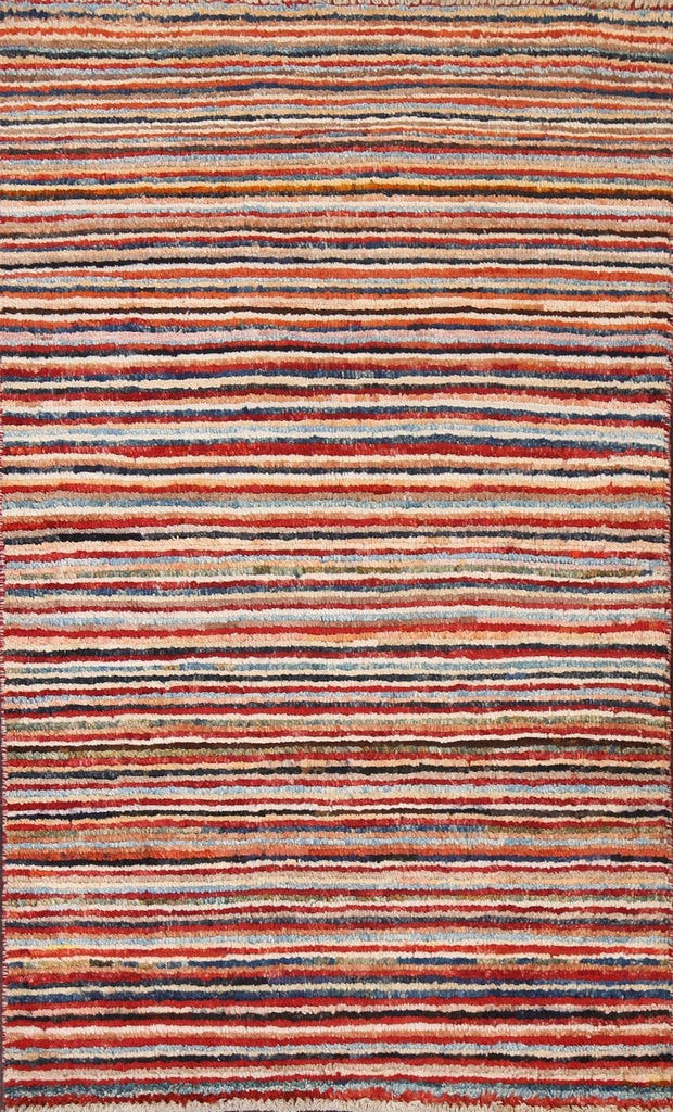 Stripe Gabbeh Kashkoli Modern Wool Rug 2x4