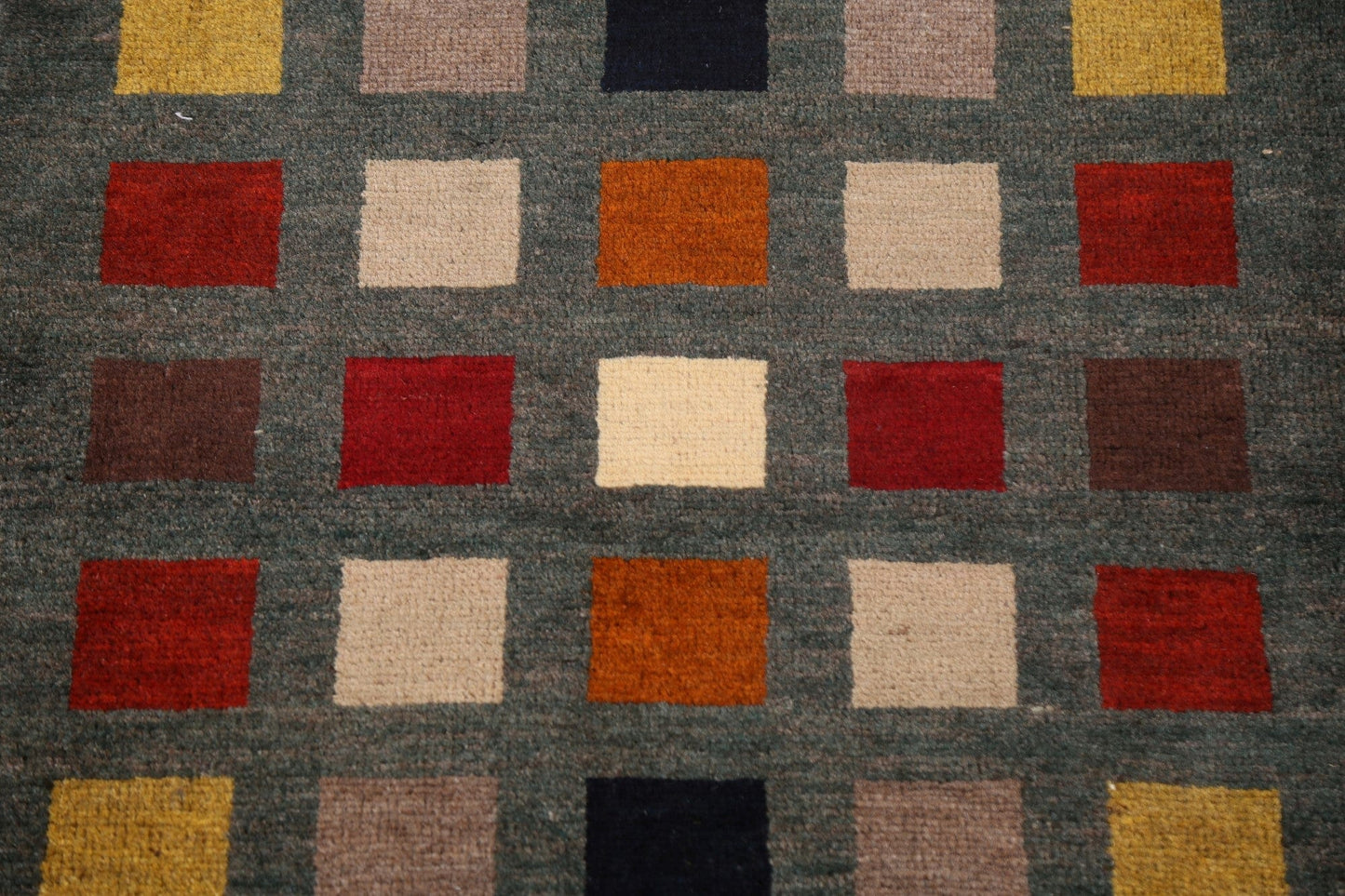 Checkered Gabbeh Kashkoli Wool Modern Rug 2x4