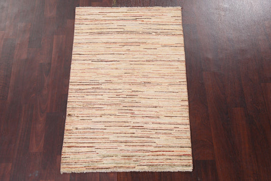 Striped Gabbeh Kashkoli Handmade Wool Rug 3x4