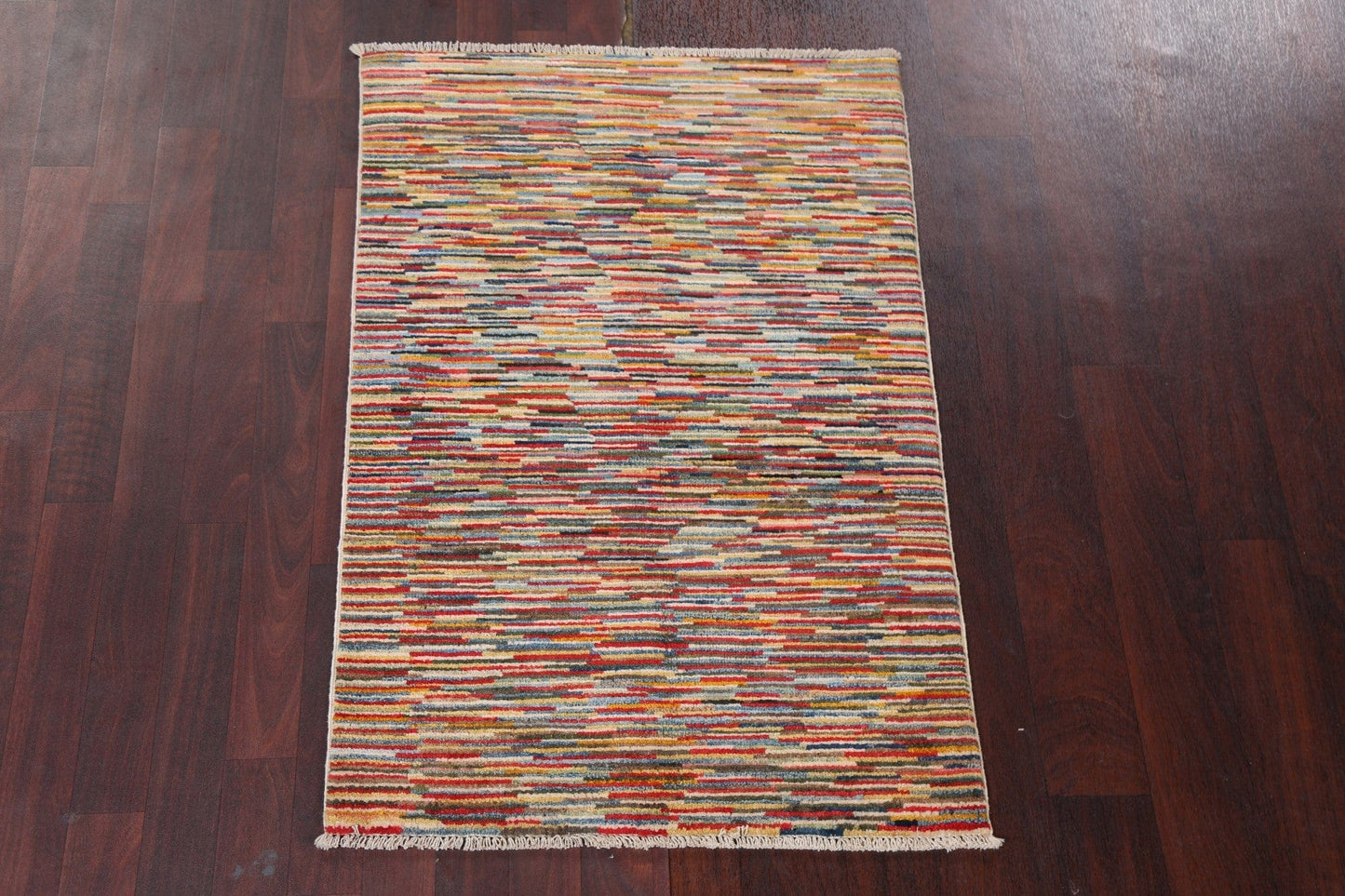 Modern Gabbeh Kashkoli Handmade Wool Rug 3x4