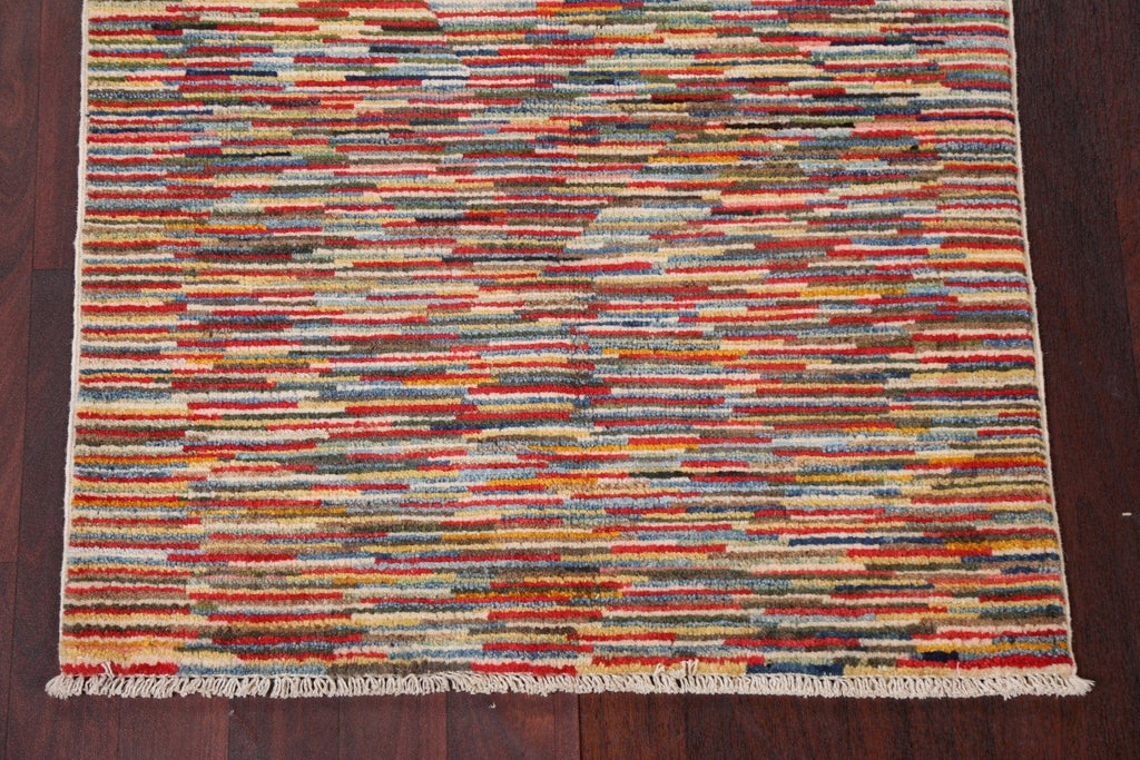 Modern Gabbeh Kashkoli Handmade Wool Rug 3x4