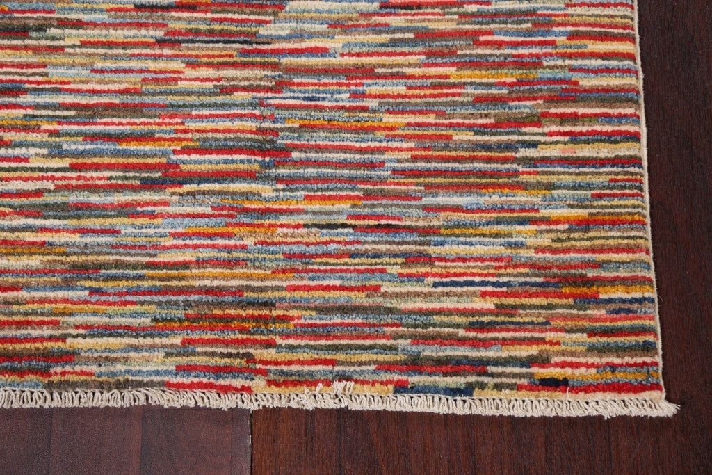 Modern Gabbeh Kashkoli Handmade Wool Rug 3x4