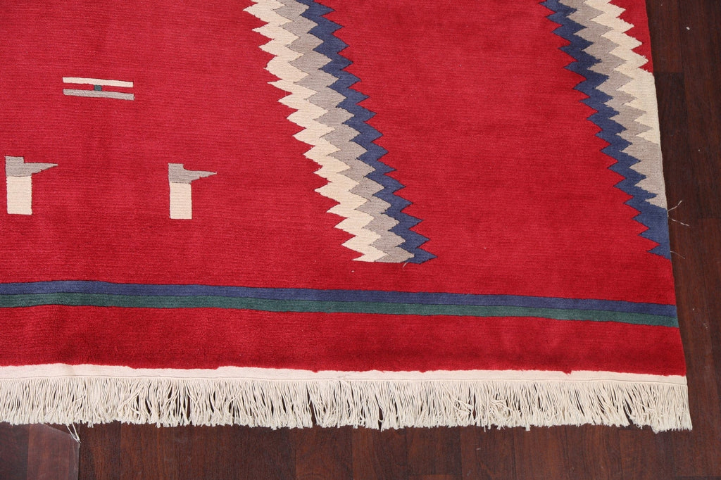 Vegetable Dye Nepalese Handmade Red Area Rug 9x12