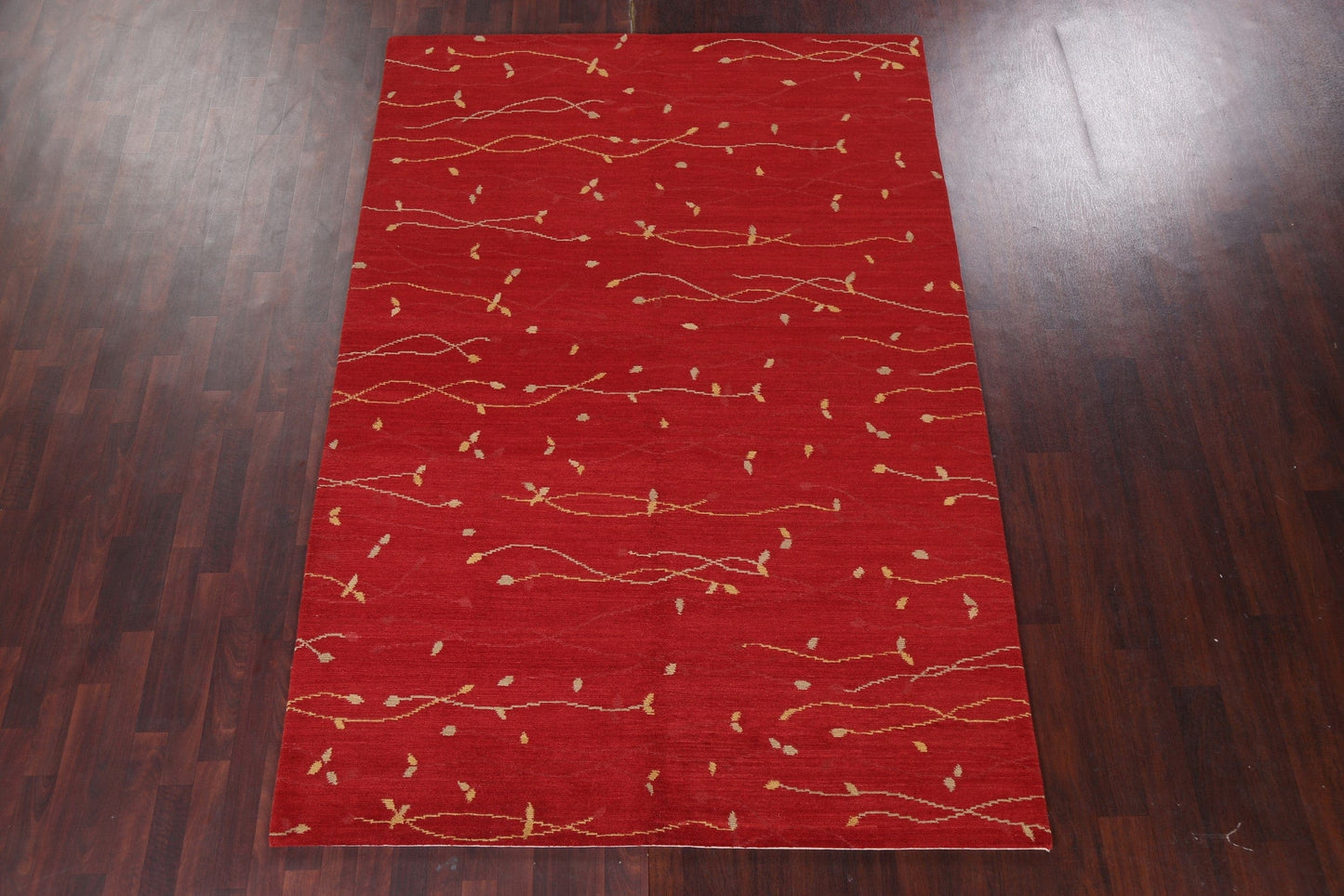 Vegetable Dye Nepalese Natural Print Wool Area Rug 6x9