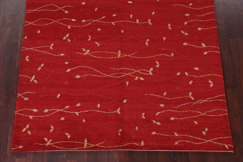 Vegetable Dye Nepalese Natural Print Wool Area Rug 6x9