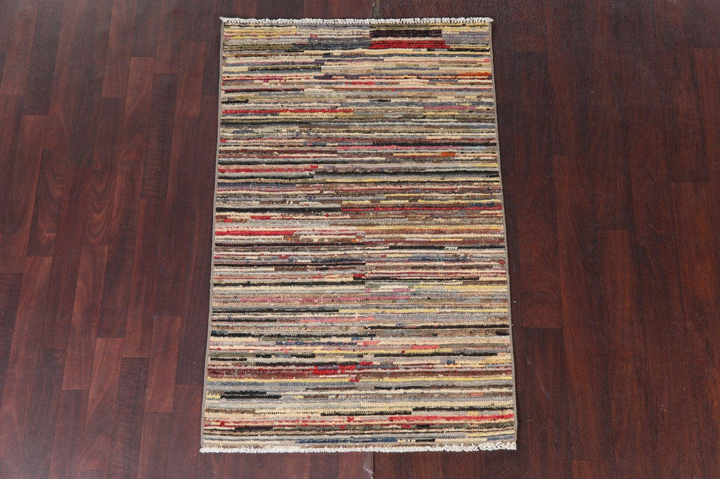 Striped Gabbeh Kashkoli Contemporary Rug 3x5