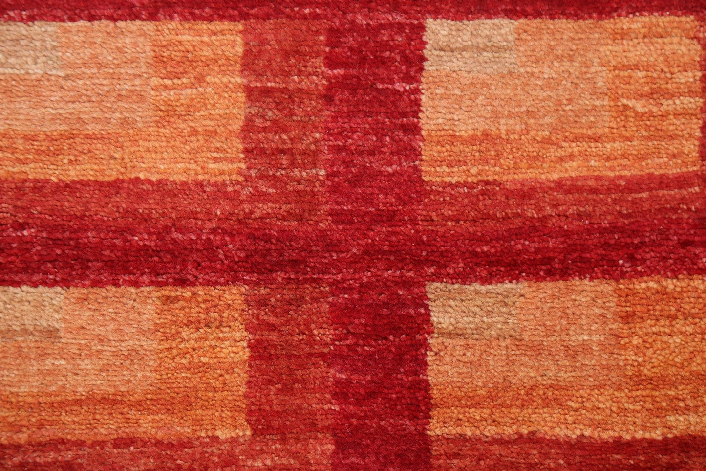 Geometric Red Gabbeh Kashkoli Handmade Rug 3x6