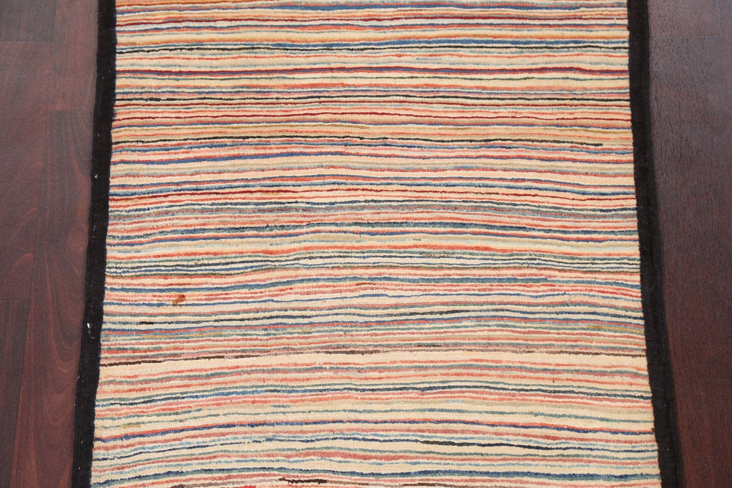 Stripe Wool Gabbeh Kashkoli Handmade Rug 3x4