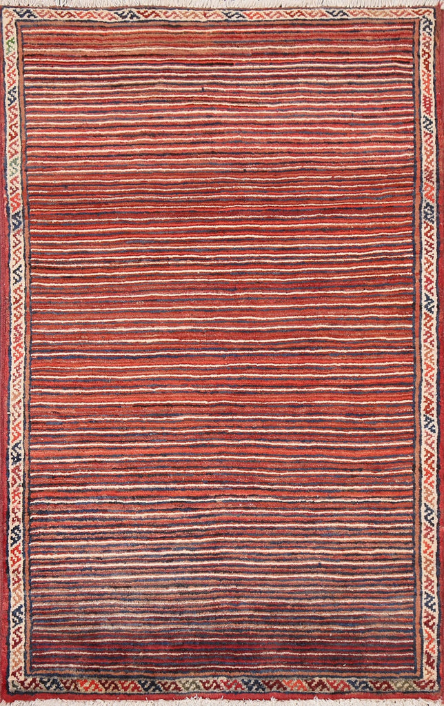 Striped Gabbeh Kashkoli Handmade Rug 3x4