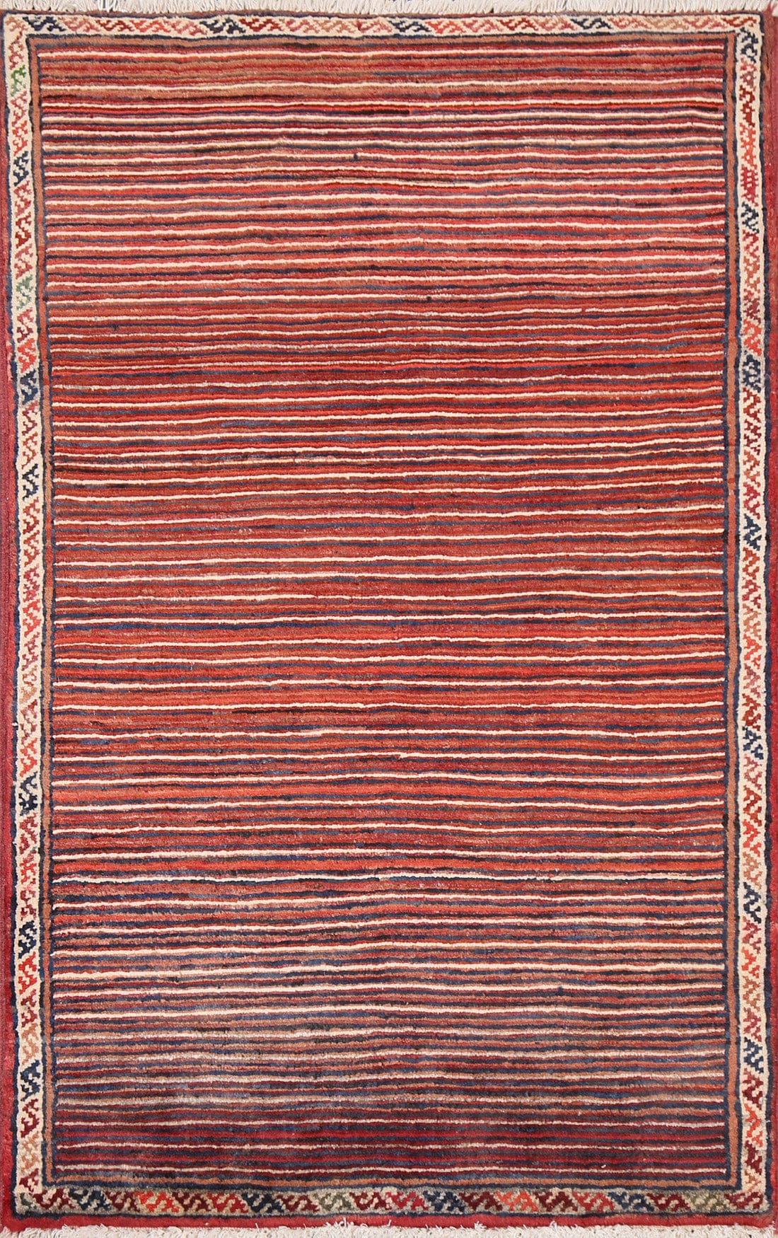 Striped Gabbeh Kashkoli Handmade Rug 3x4