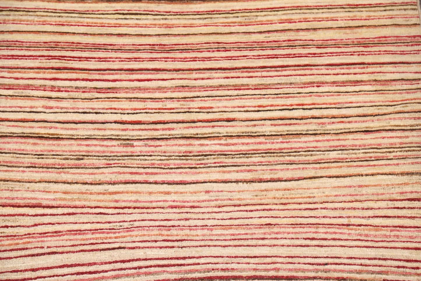 Striped Gabbeh Kashkoli Handmade Wool Rug 3x4