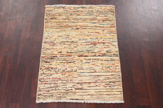 Handmade Gabbeh Kashkoli Modern Wool Rug 3x4