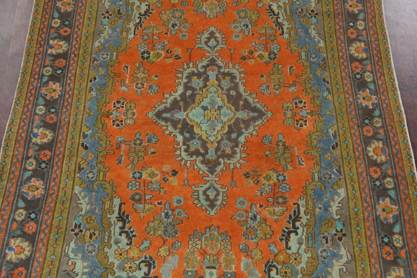 Distressed Over-Dye Hamedan Persian Area Rug 6x10