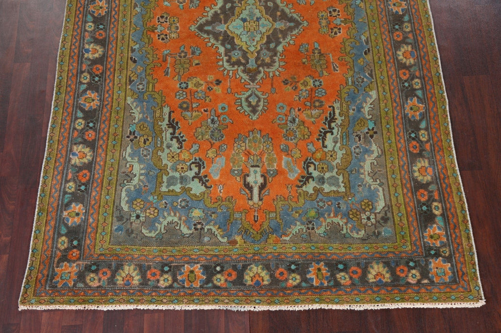 Distressed Over-Dye Hamedan Persian Area Rug 6x10