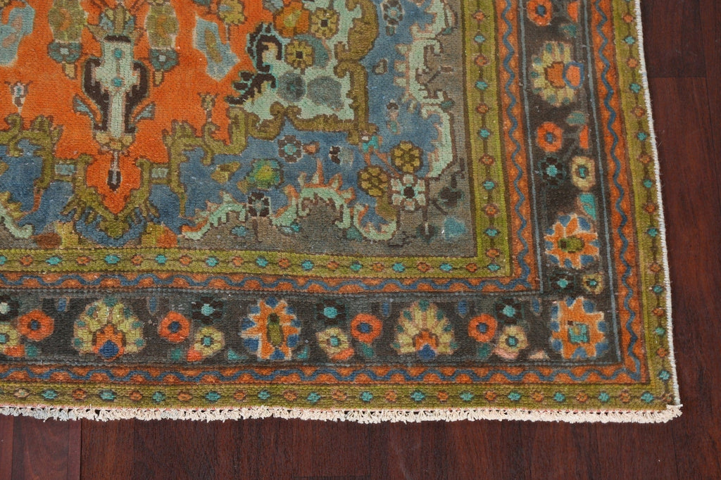 Distressed Over-Dye Hamedan Persian Area Rug 6x10