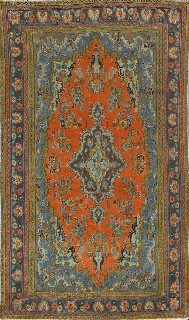 Distressed Over-Dye Hamedan Persian Area Rug 6x10