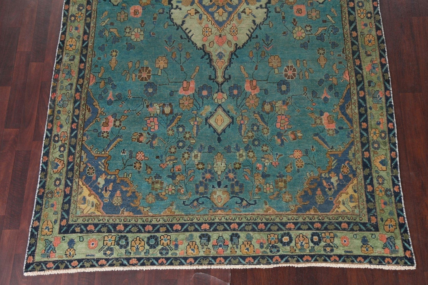 Distressed Over-Dye Hamedan Persian Area Rug 6x11