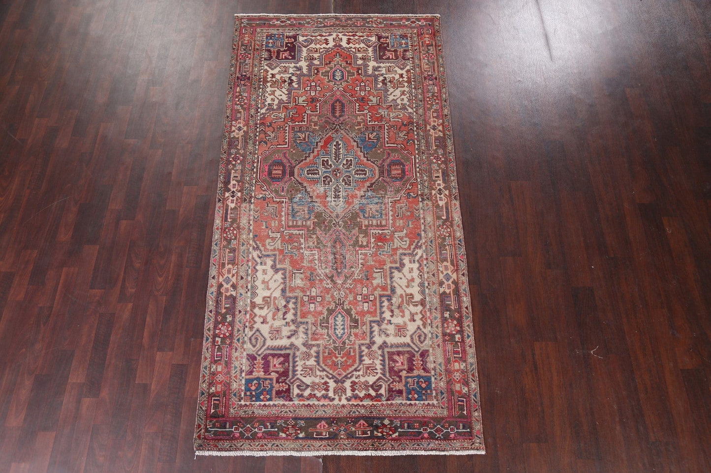 Antique Geometric Heriz Persian Area Rug 5x10