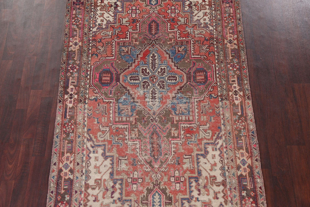 Antique Geometric Heriz Persian Area Rug 5x10