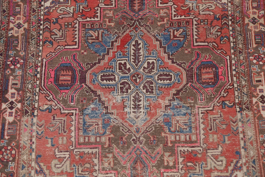 Antique Geometric Heriz Persian Area Rug 5x10