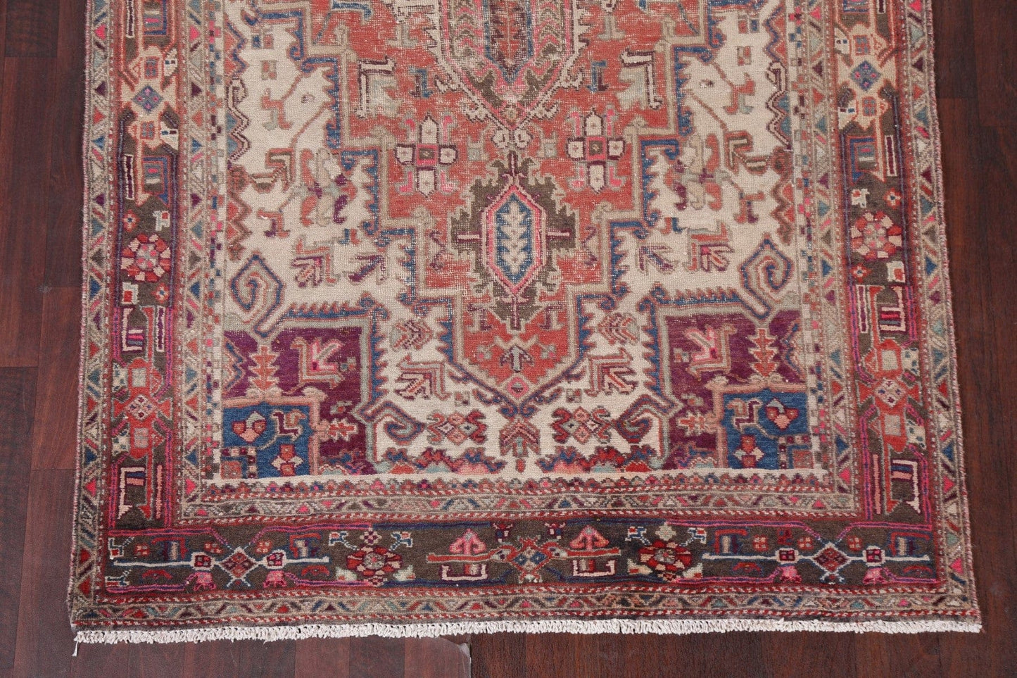 Antique Geometric Heriz Persian Area Rug 5x10