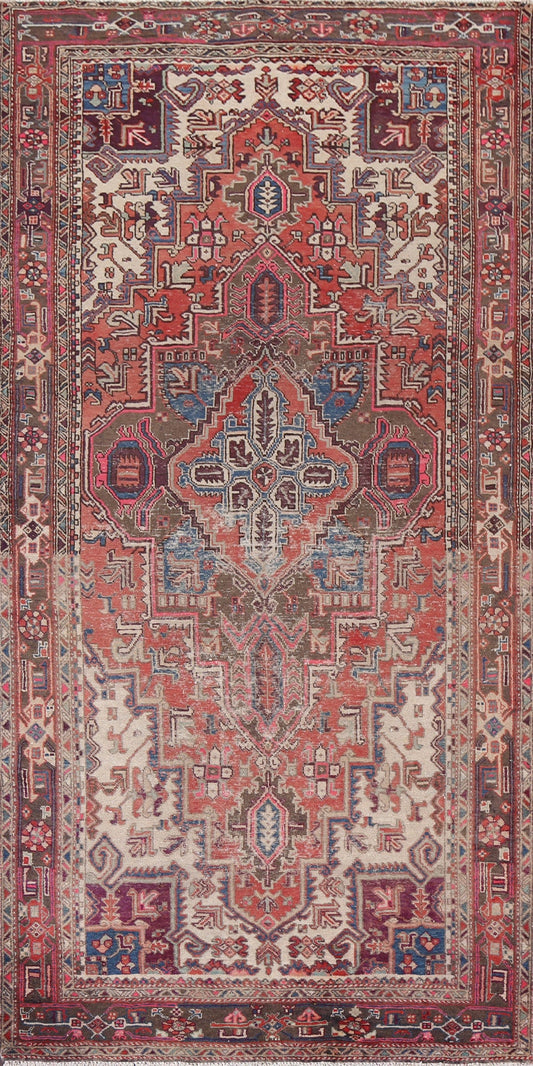 Antique Geometric Heriz Persian Area Rug 5x10