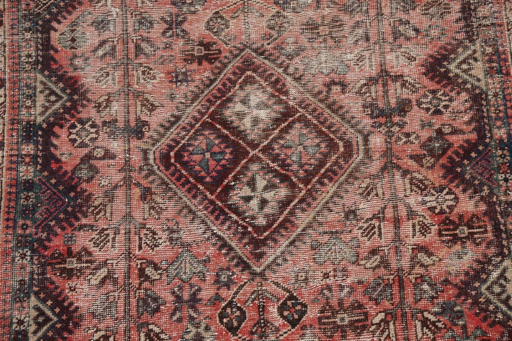 Antique Distressed Shiraz Persian Area Rug 5x6