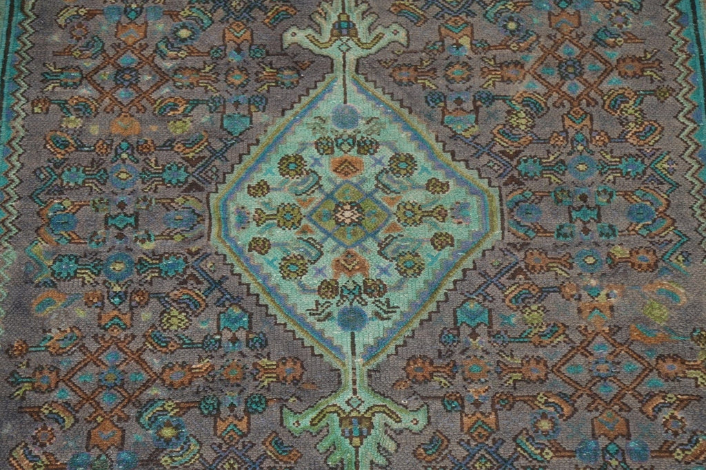 Distressed Geometric Hamedan Persian Area Rug 7x10