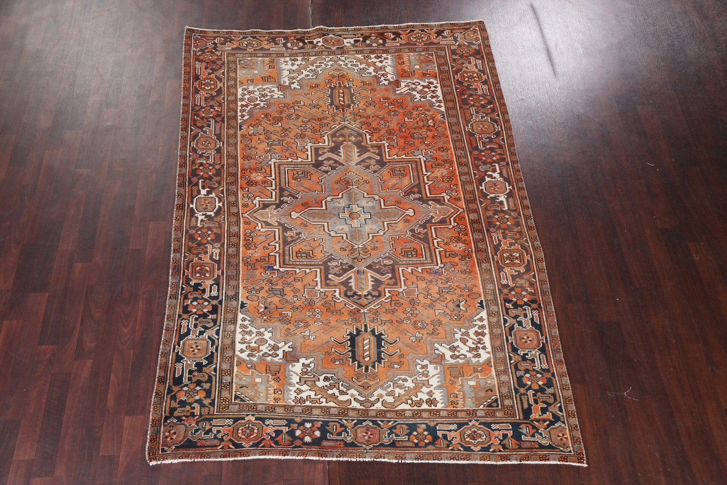 Vintage Vegetable Dye Heriz Persian Area Rug 6x9