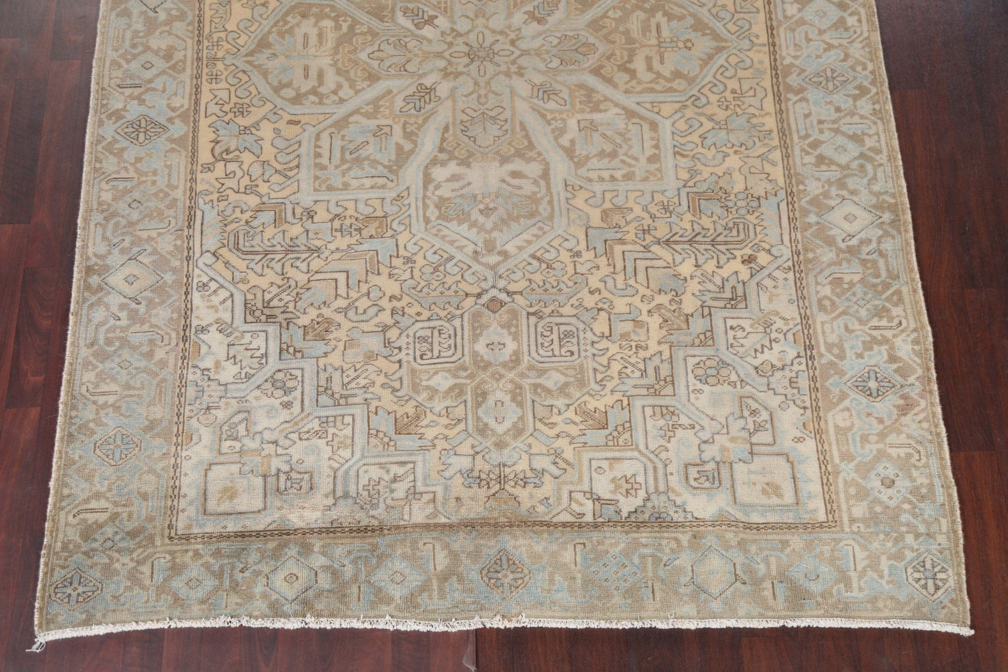 Vintage Geometric Heriz Persian Area Rug 7x11