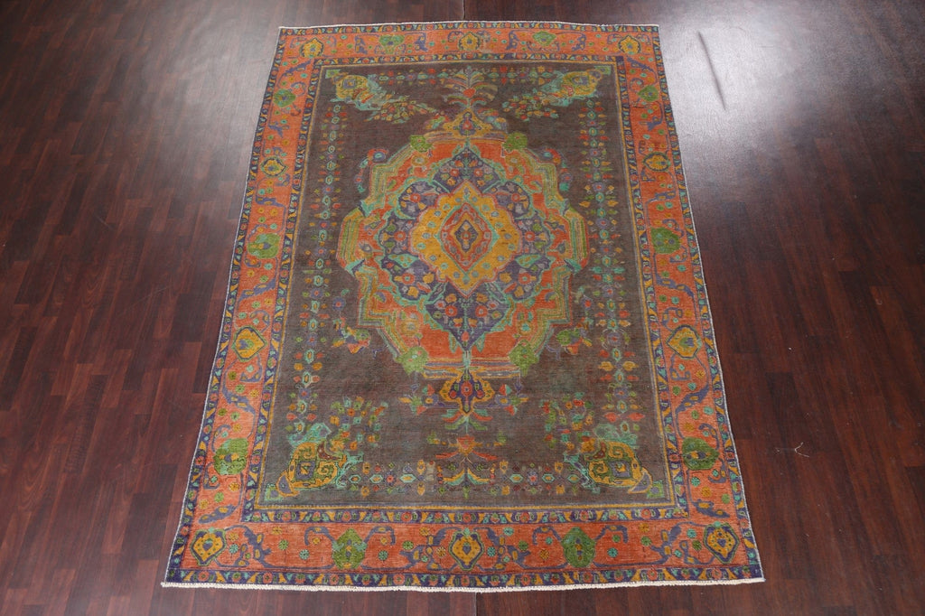 Over-Dye Tabriz Persian Area Rug 8x11