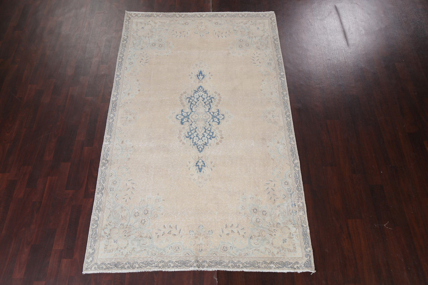 Vintage Distressed Kerman Persian Area Rug 7x10