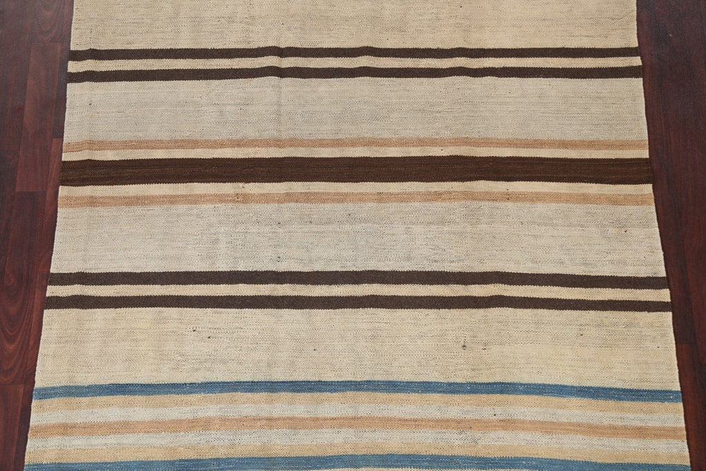 Natural Dye Striped Kilim Oriental Area Rug 5x7