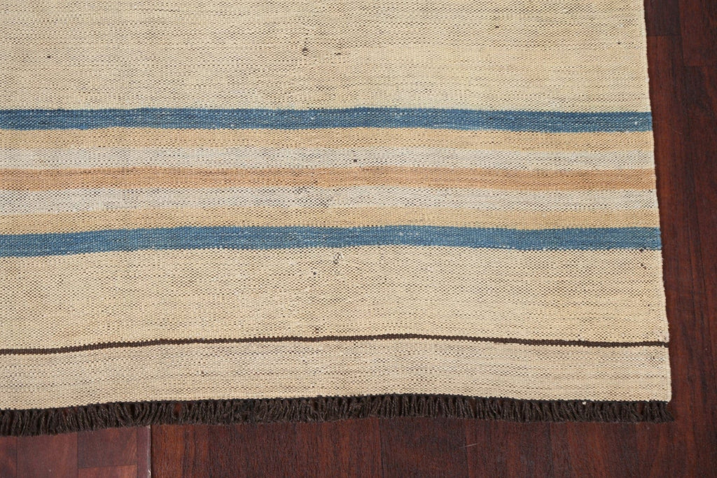 Natural Dye Striped Kilim Oriental Area Rug 5x7