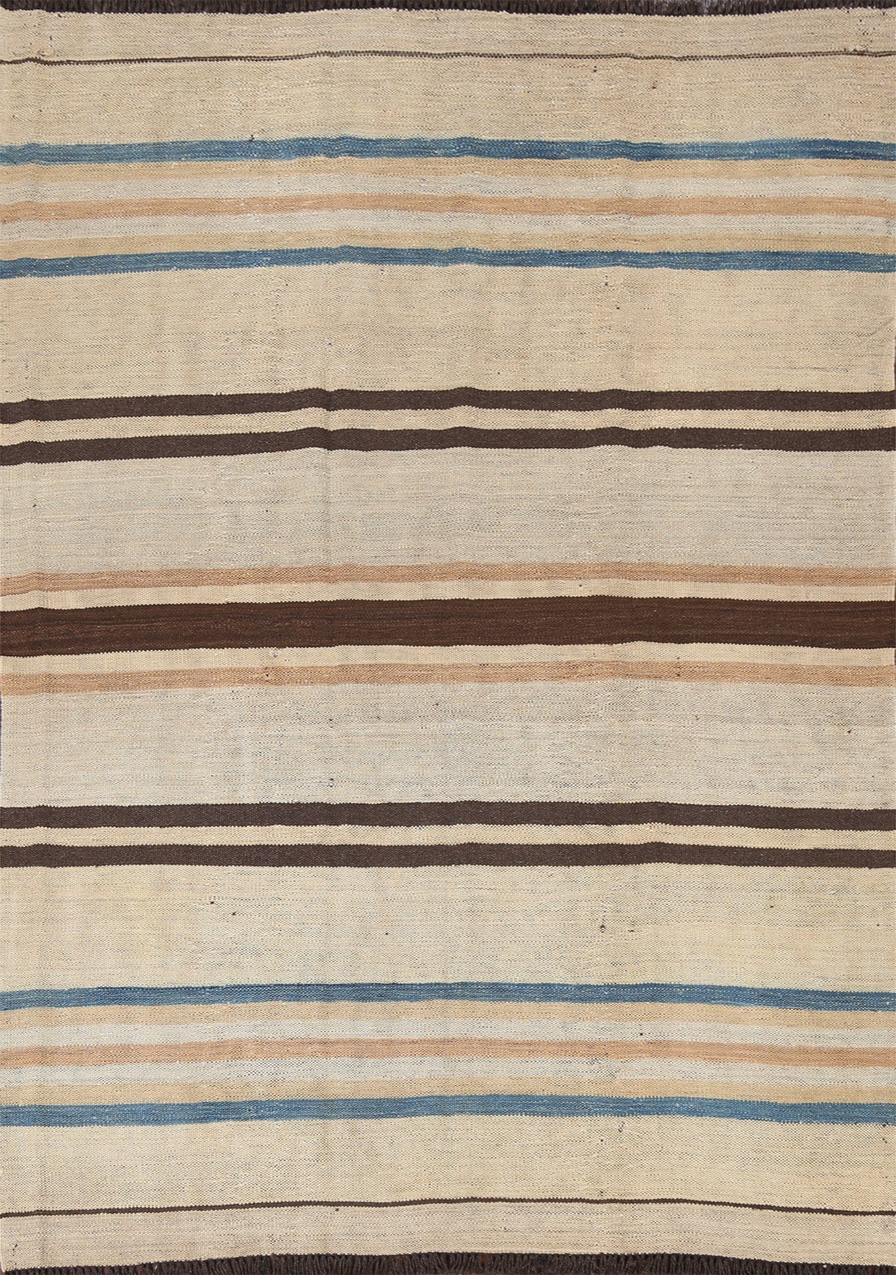 Natural Dye Striped Kilim Oriental Area Rug 5x7