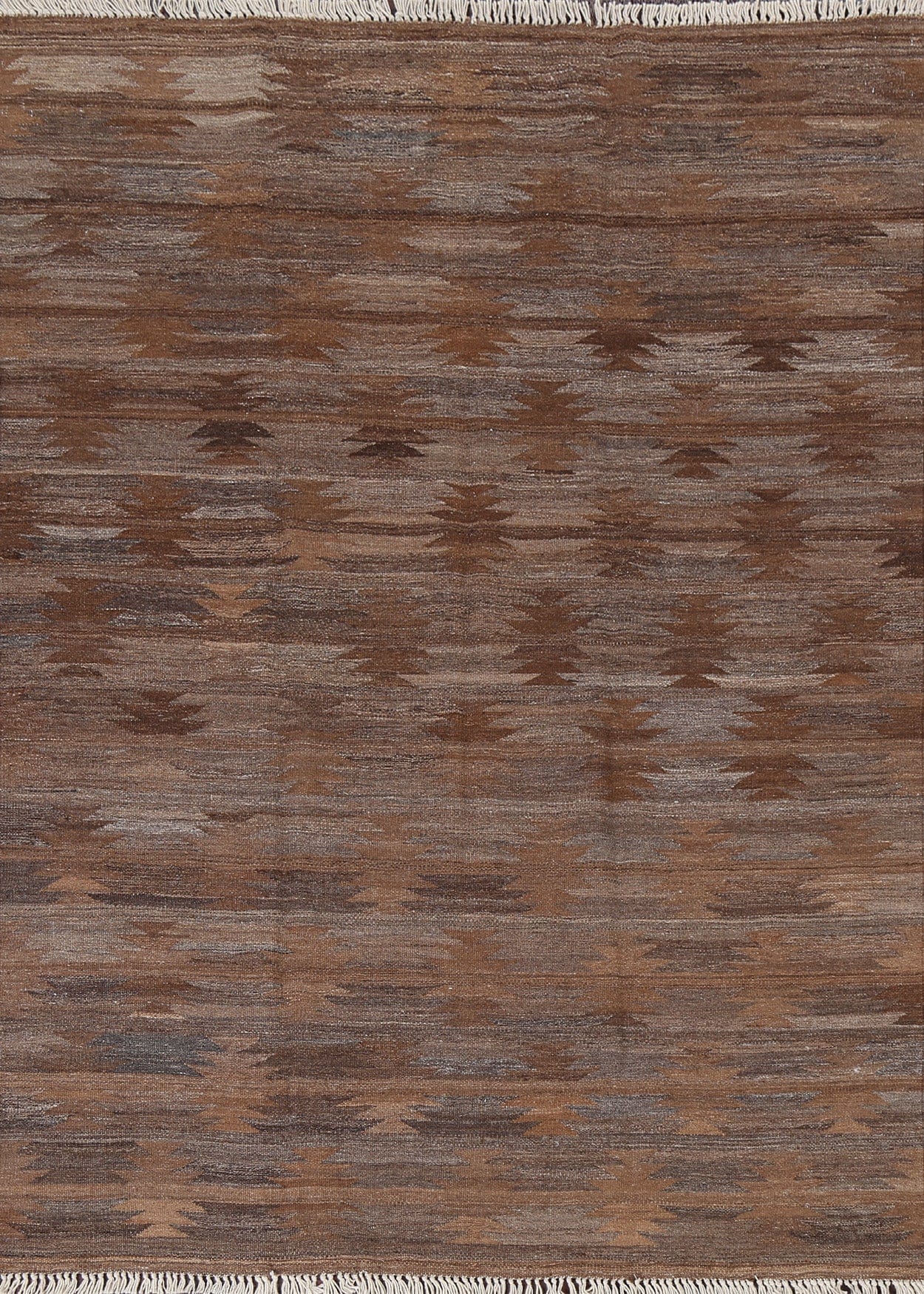 Brown Natural Dye Kilim Oriental Area Rug 5x7